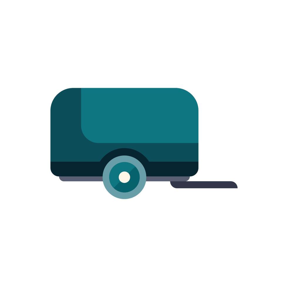Blue utility trailer isolated on white background vector