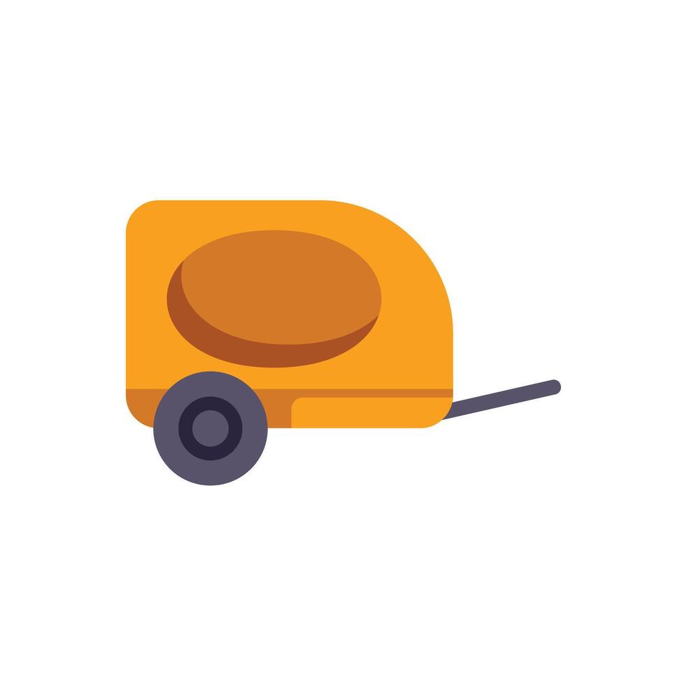 Small orange trailer for camping with one wheel is standing vector