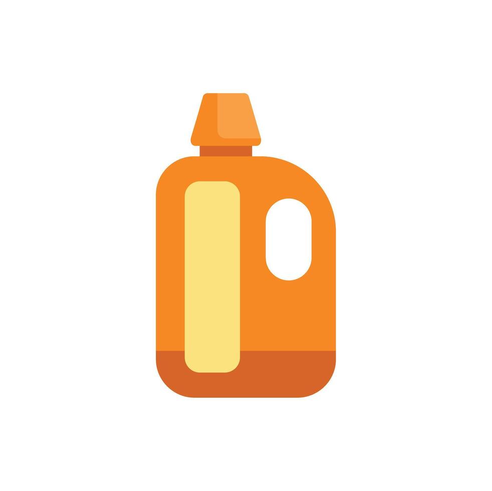 Orange plastic detergent bottle with blank label and orange cap vector