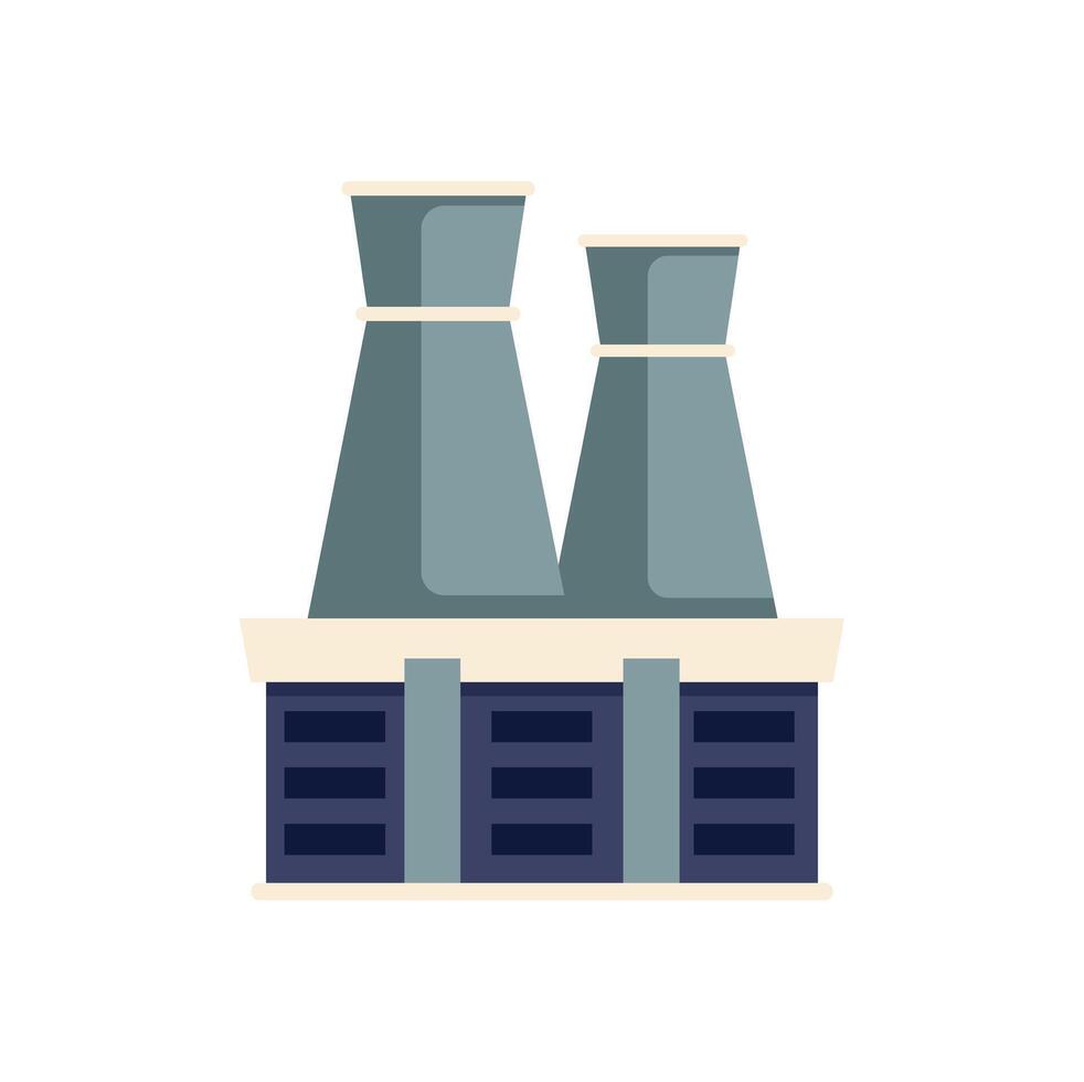 Nuclear power plant generating clean energy using atomic fission vector