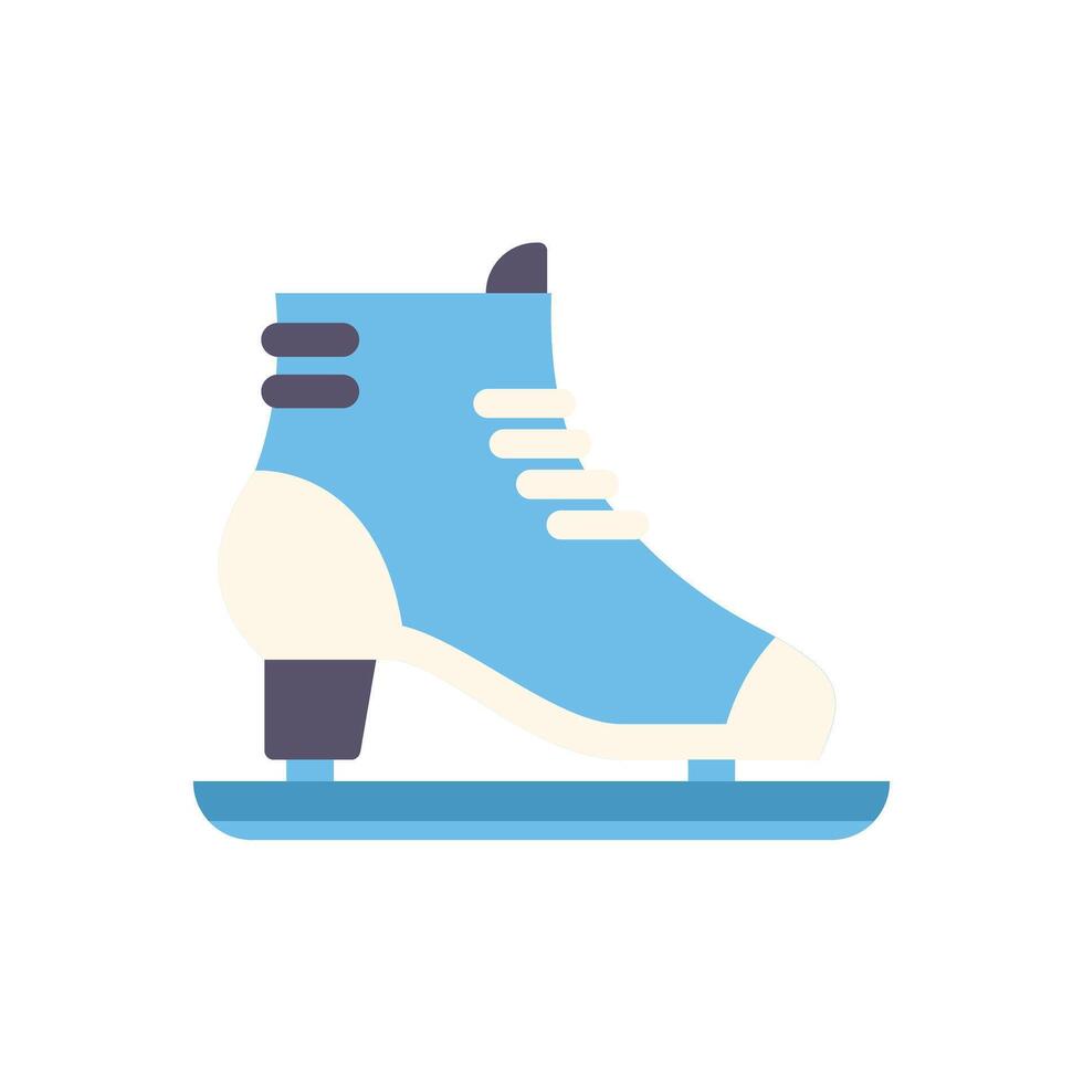 Blue ice skate showing winter sports activity vector