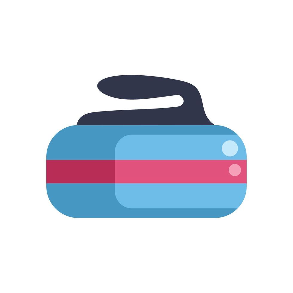 Cartoon curling stone, equipment for playing curling on ice vector