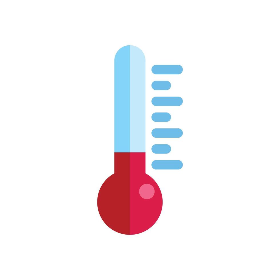Red thermometer measuring high temperature vector