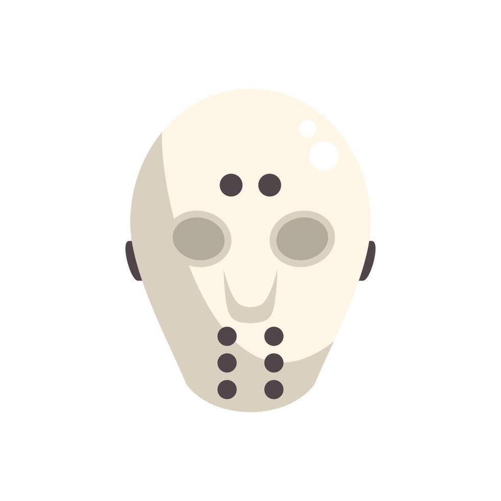 White hockey mask protecting face from injuries vector