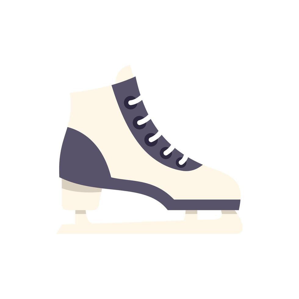 White ice skate with metal blade for figure skating training on ice rink vector