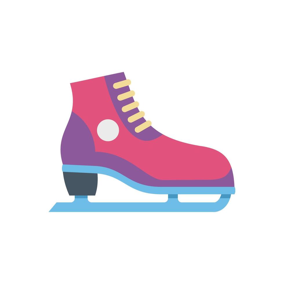 Pink ice skate showing winter sports activity vector