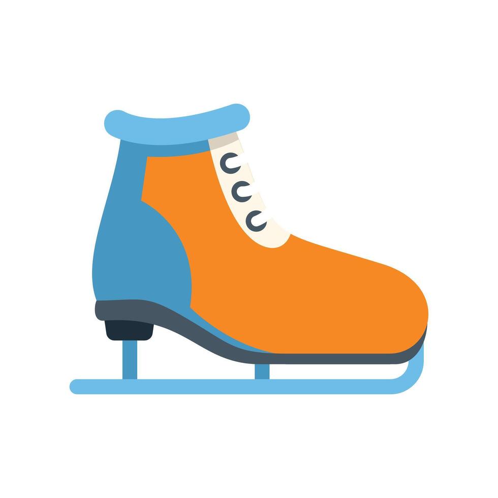 Orange ice skate standing upright on white background vector