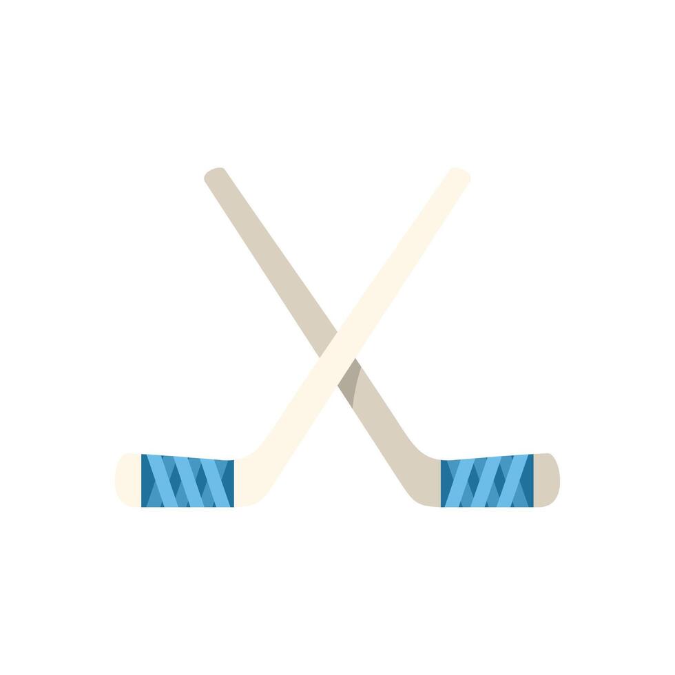 Two crossed hockey sticks on white background vector