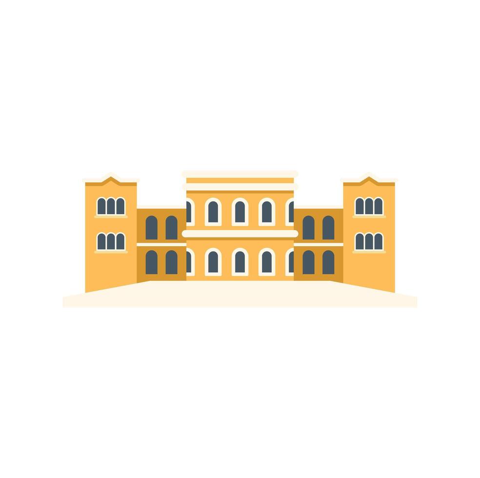 Big southern europe building standing in snow vector