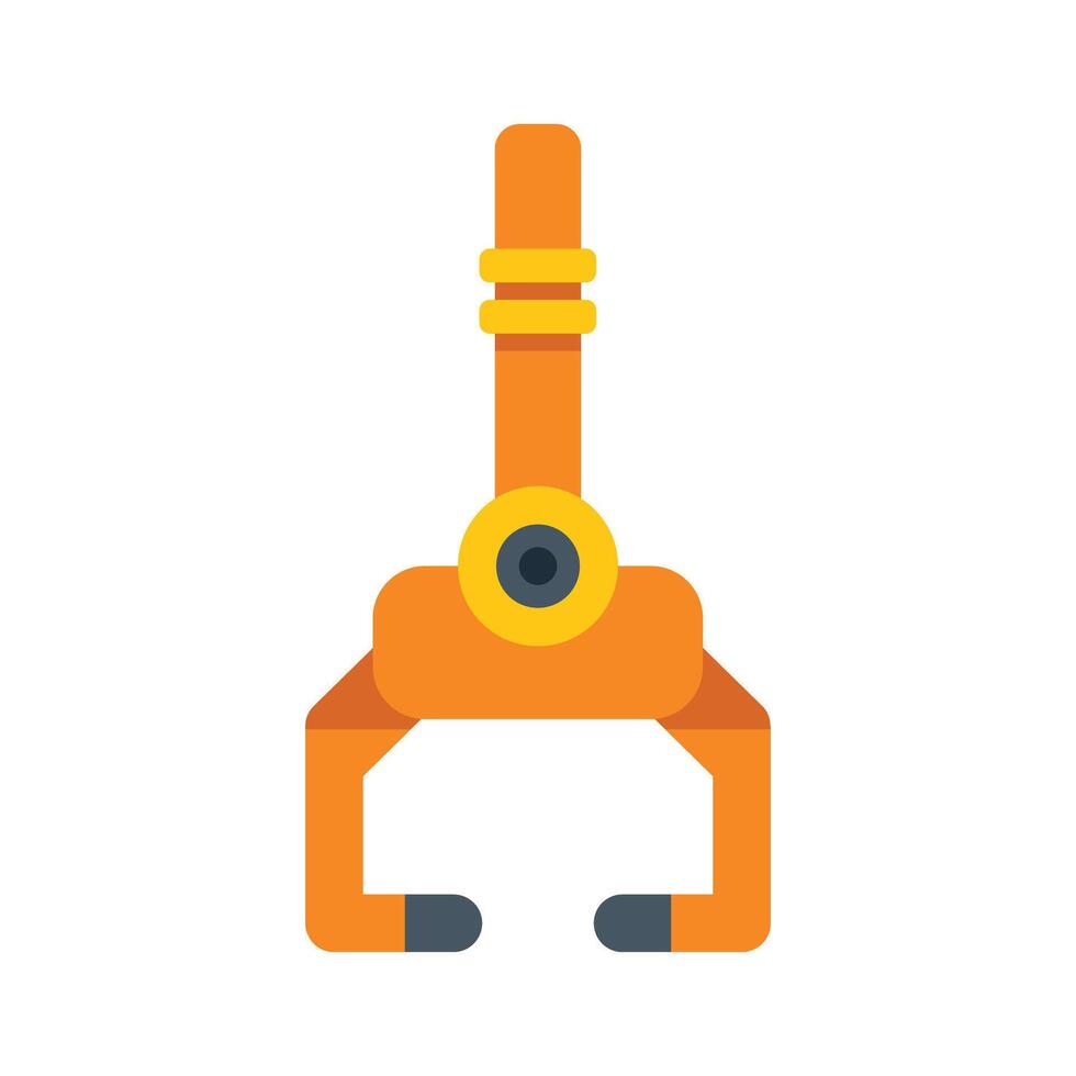 Robotic arm gripping with two claws open vector