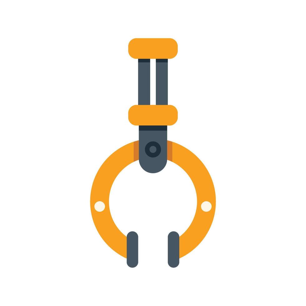 Industrial robotic arm gripper holding with two claws vector
