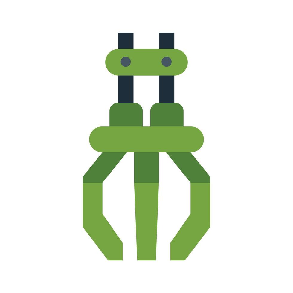 Green robot claw holding an invisible object vector