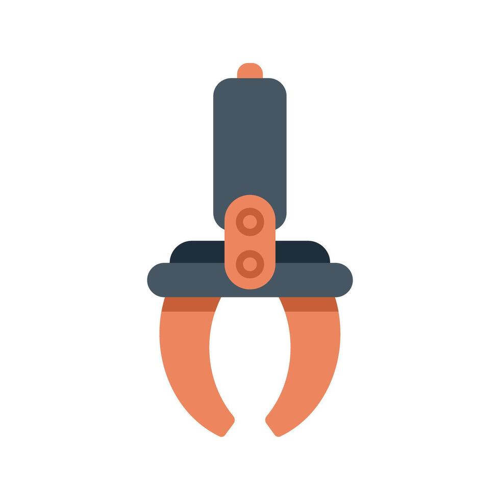 Robotic arm with metal claws holding something vector