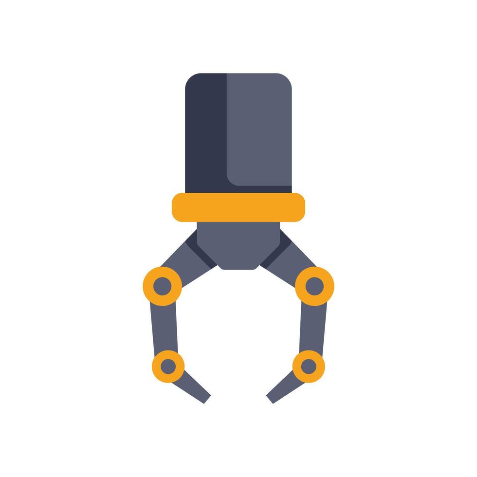 Robotic arm manipulator clawing with three fingers open vector