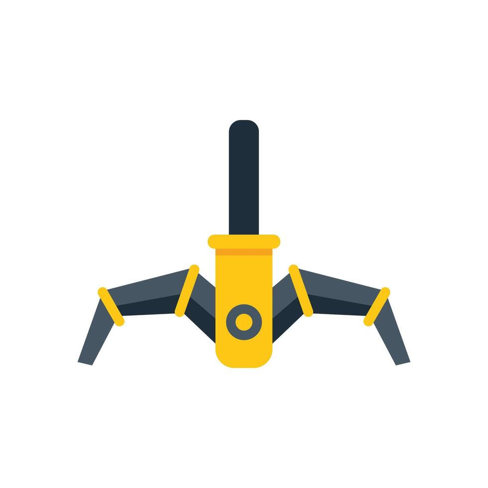 Industrial robotic arm picking up object icon vector