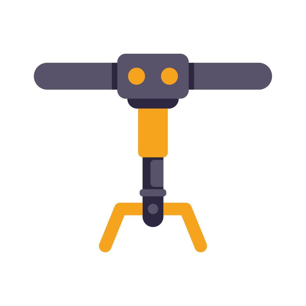 Robotic arm picking up object with three claws vector