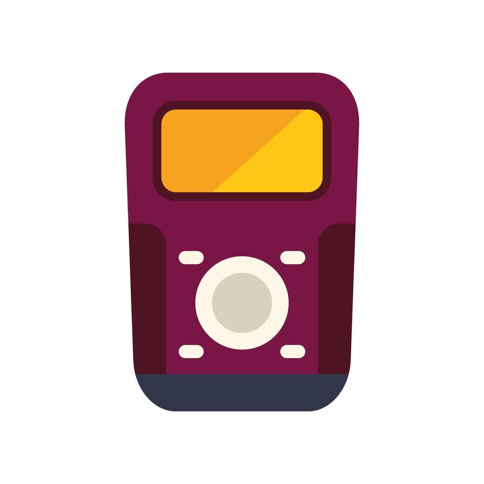 Portable music player displaying audio track currently playing vector