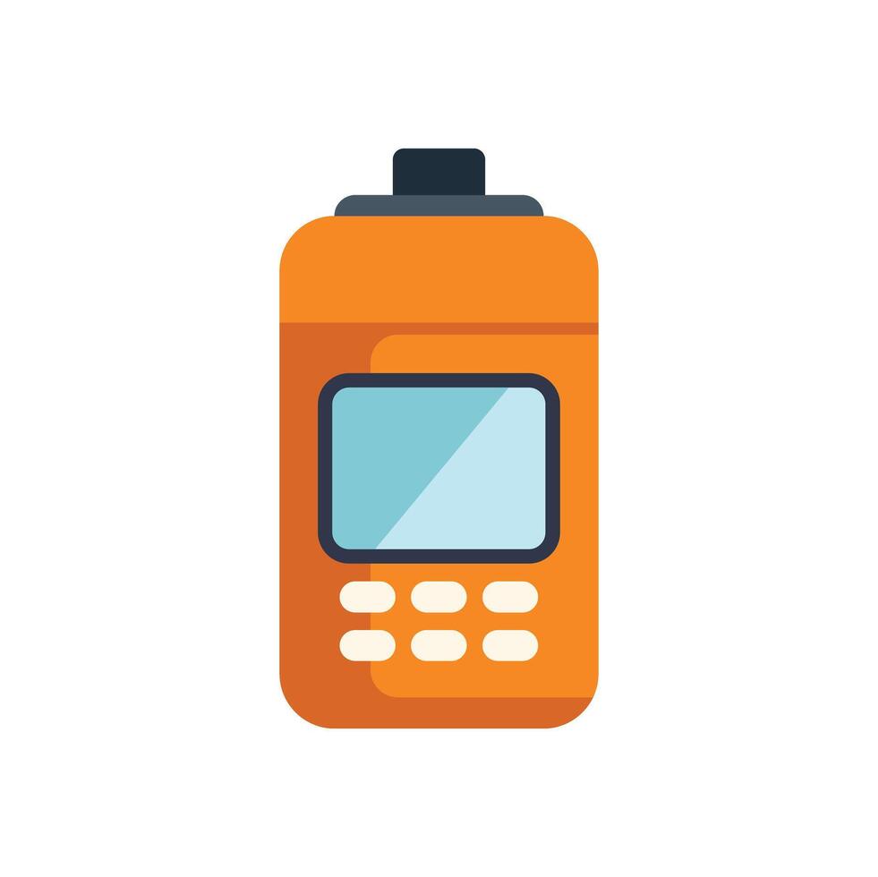 Orange pos terminal accepting contactless payment vector