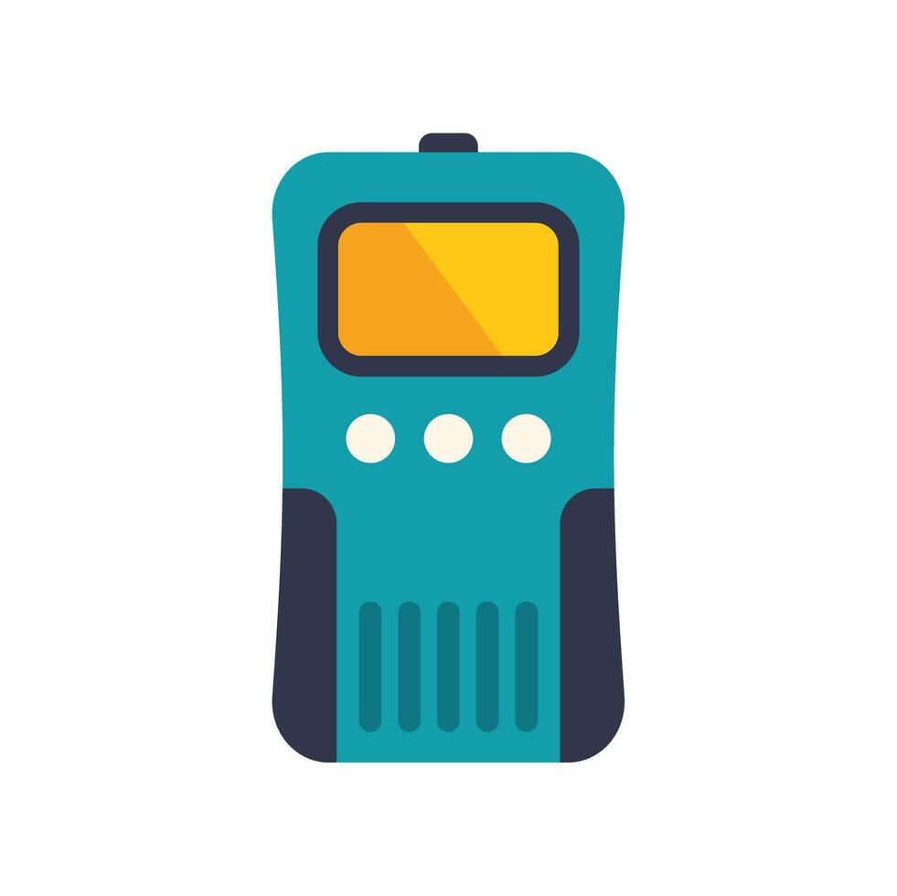 Electronic device showing blank screen with buttons and lines design vector