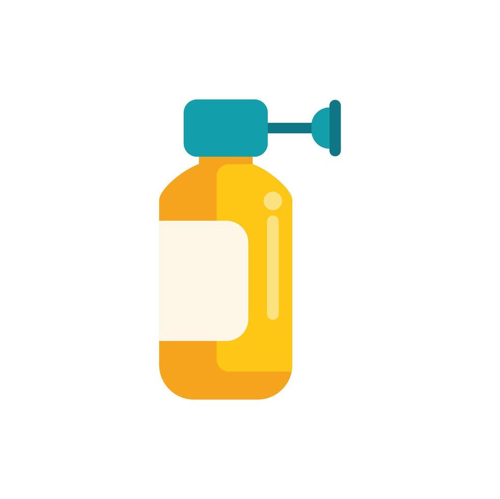 Nasal spray medication delivering saline solution through nostril vector