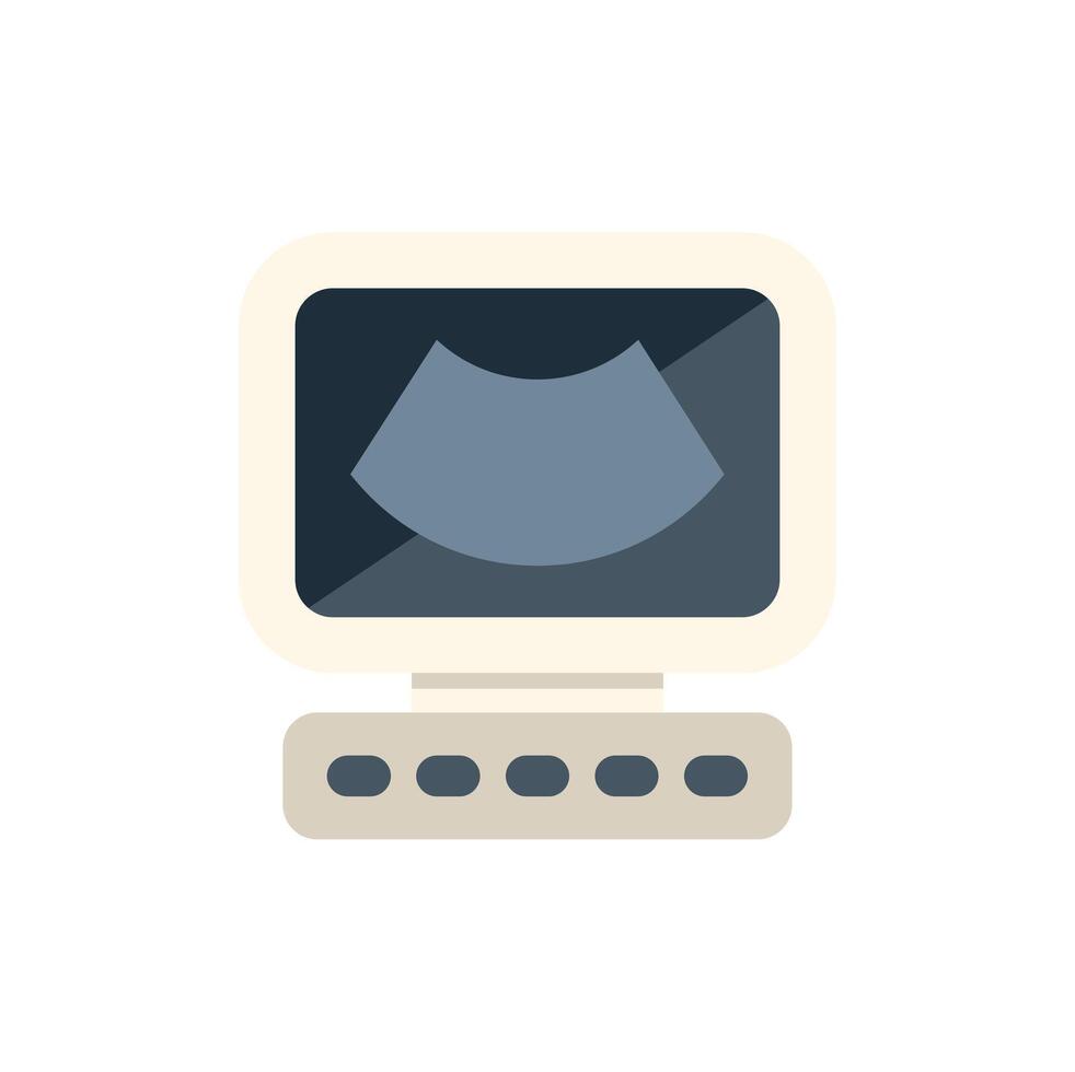 Ultrasound machine displaying sonogram for medical diagnosis vector