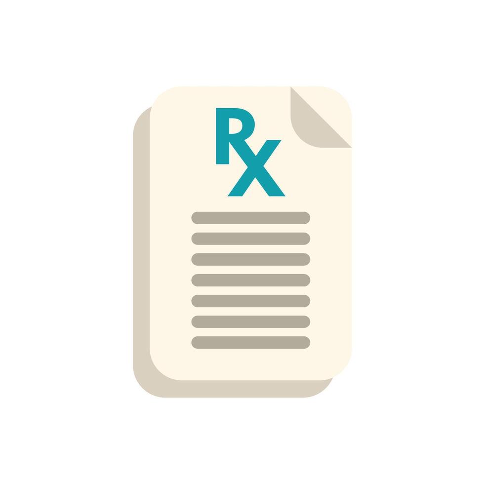 Medical prescription form with rx symbol for treatment recommendation vector