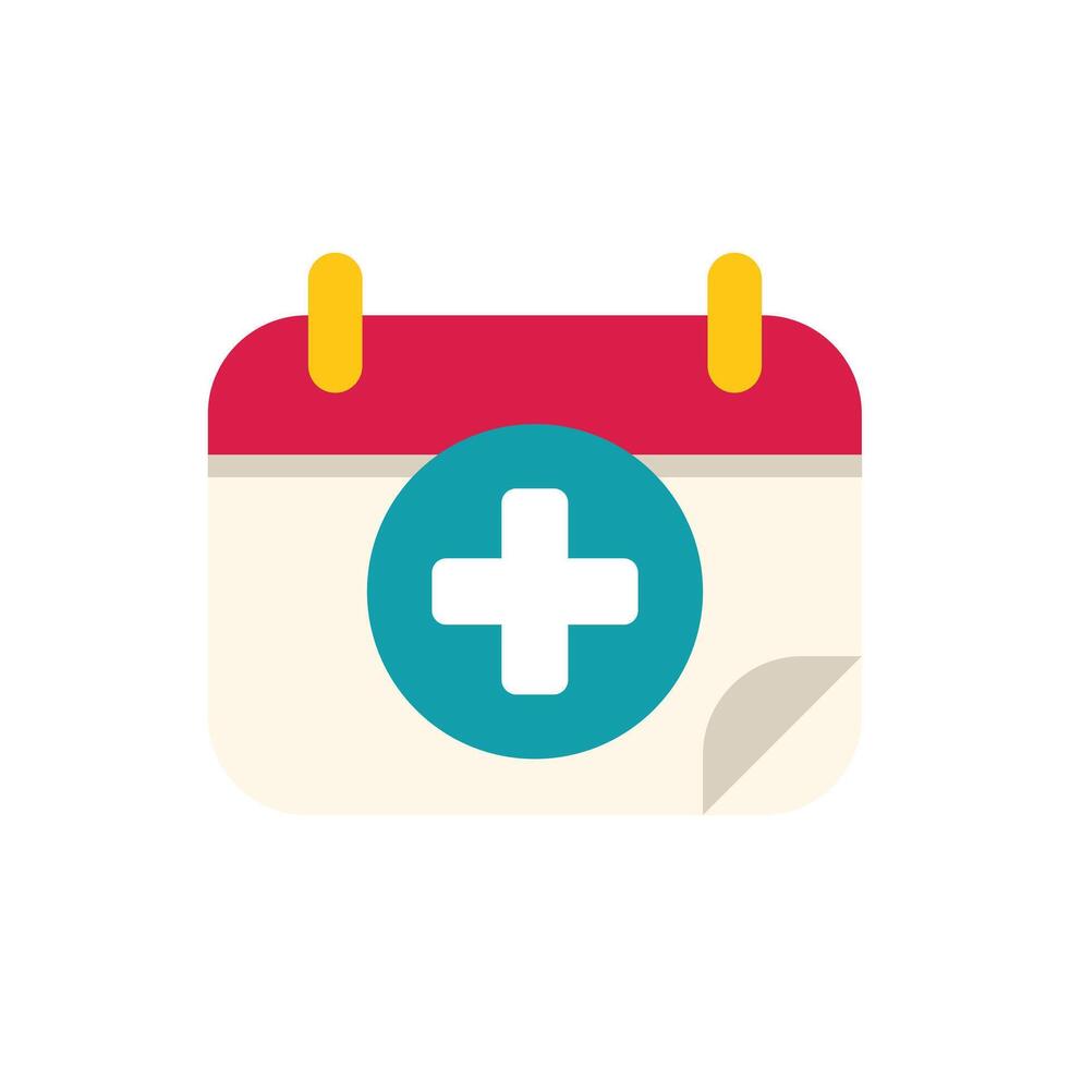 Calendar displaying medical cross representing healthcare appointment vector