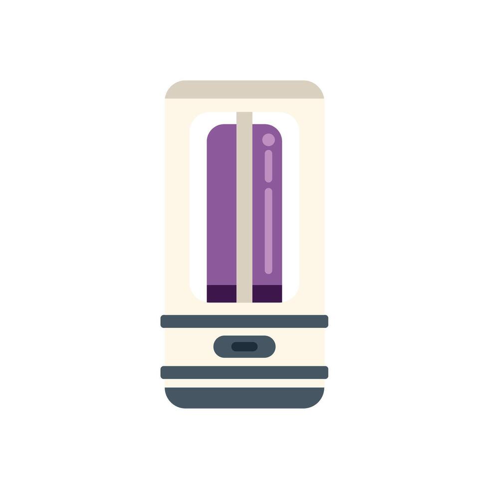 Modern disinfection chamber showing purple ultraviolet light inside a small room for sterilizing clothes vector