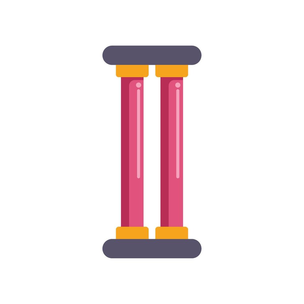 Two pink columns standing with golden elements on top and bottom vector