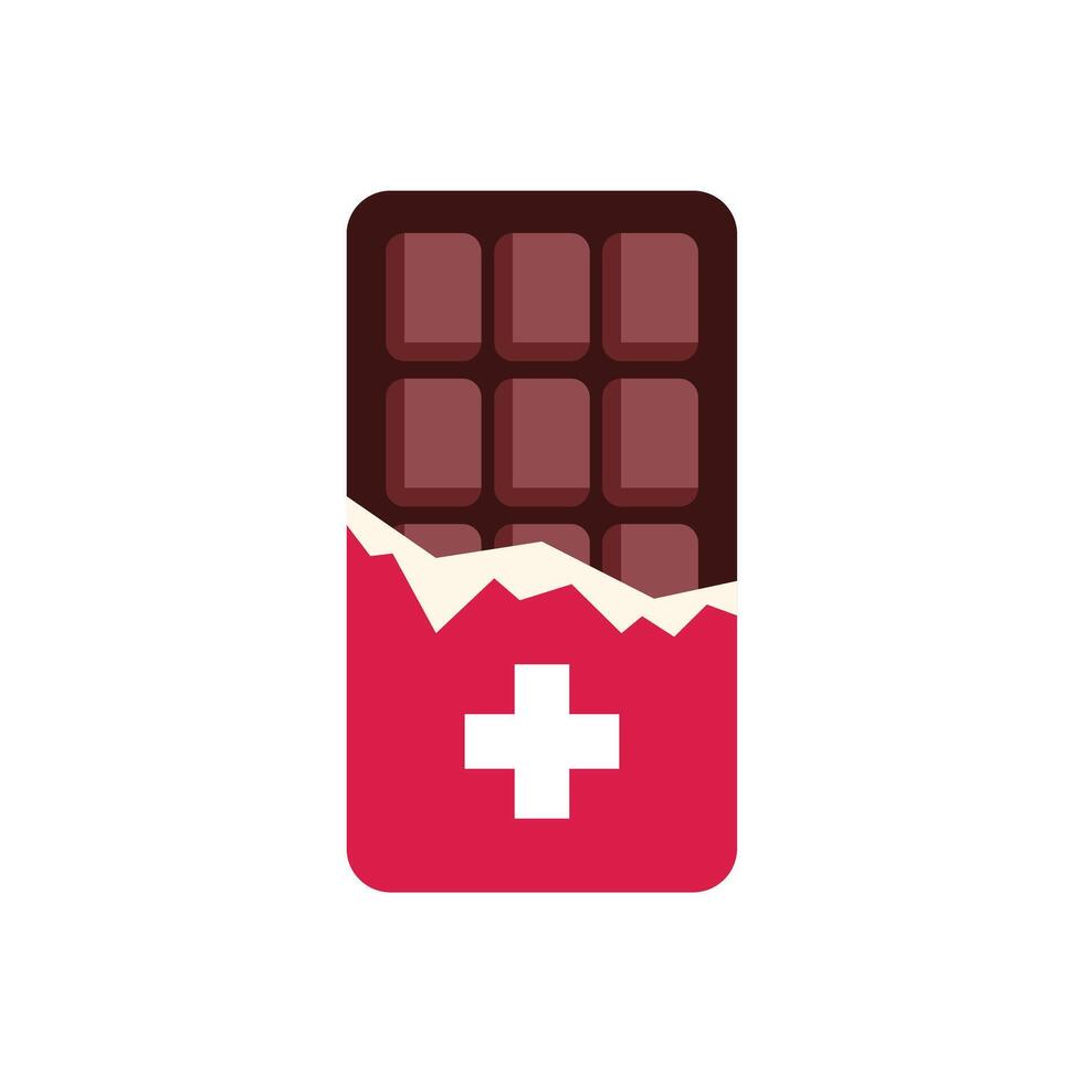 Delicious swiss chocolate bar wrapped and ready for eating vector