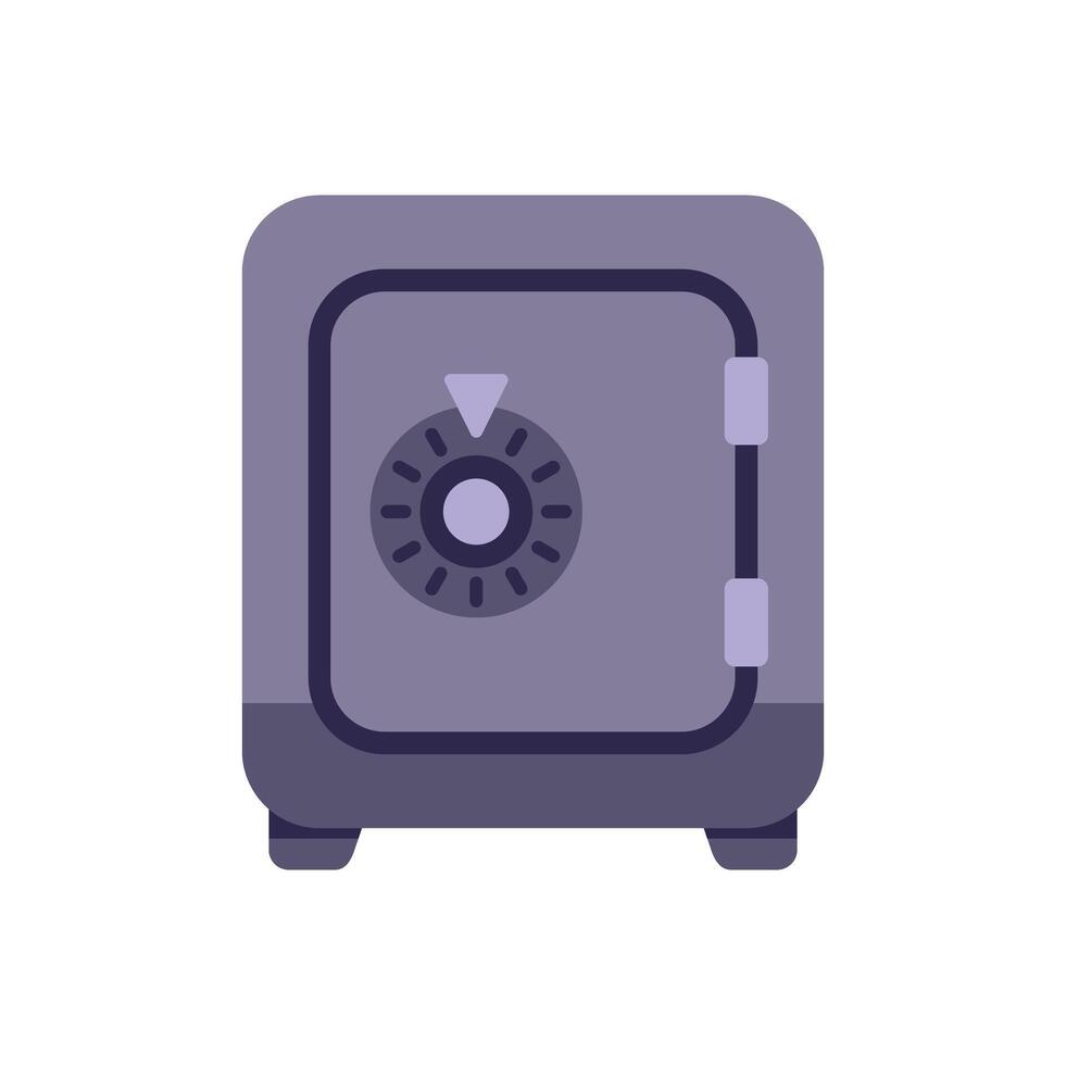 Bank vault protecting money and valuables vector