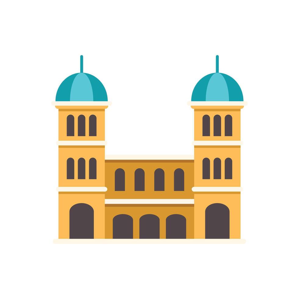 Big historical building with arches and turquoise domes vector