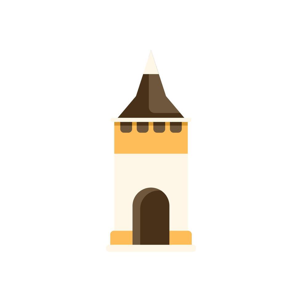 Medieval castle tower standing tall with wooden door vector