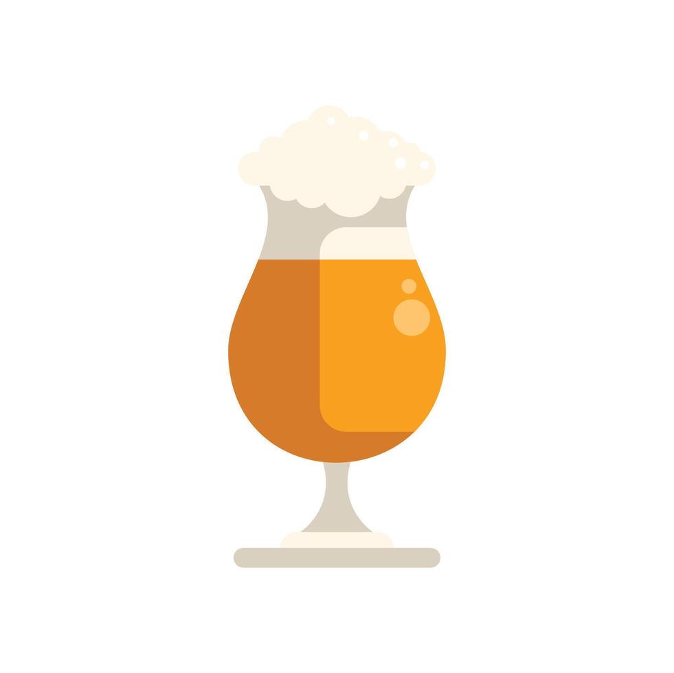 Belgian beer glass overflowing with refreshing ale illustration vector
