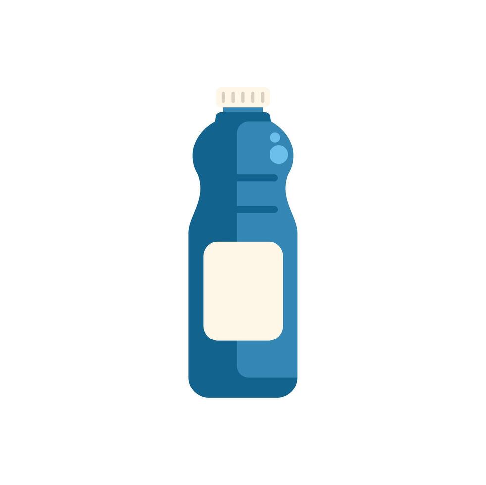 Blue plastic detergent bottle with blank label for your design vector
