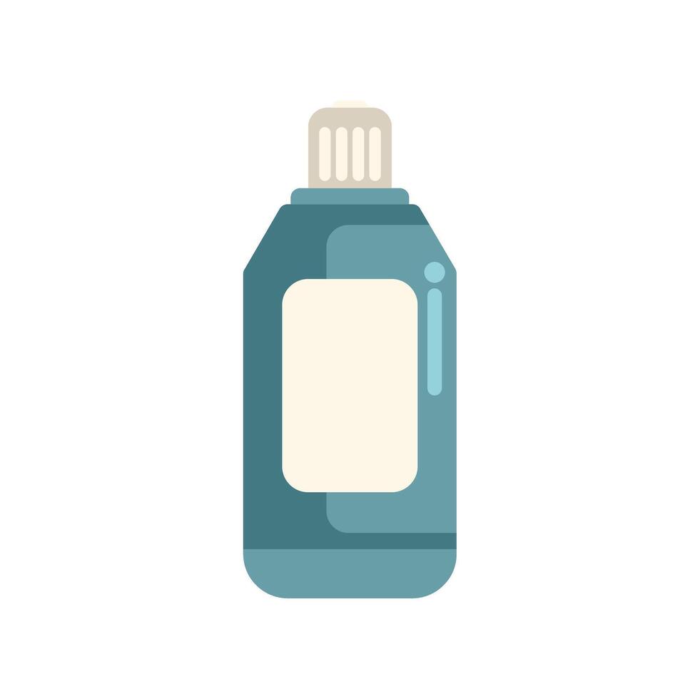 Blue plastic bottle with blank label for shampoo or shower gel vector