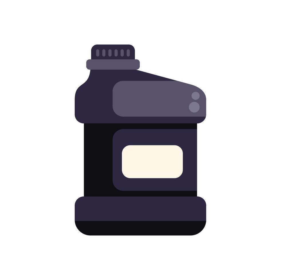 Black plastic bottle packaging mockup showing a blank label vector