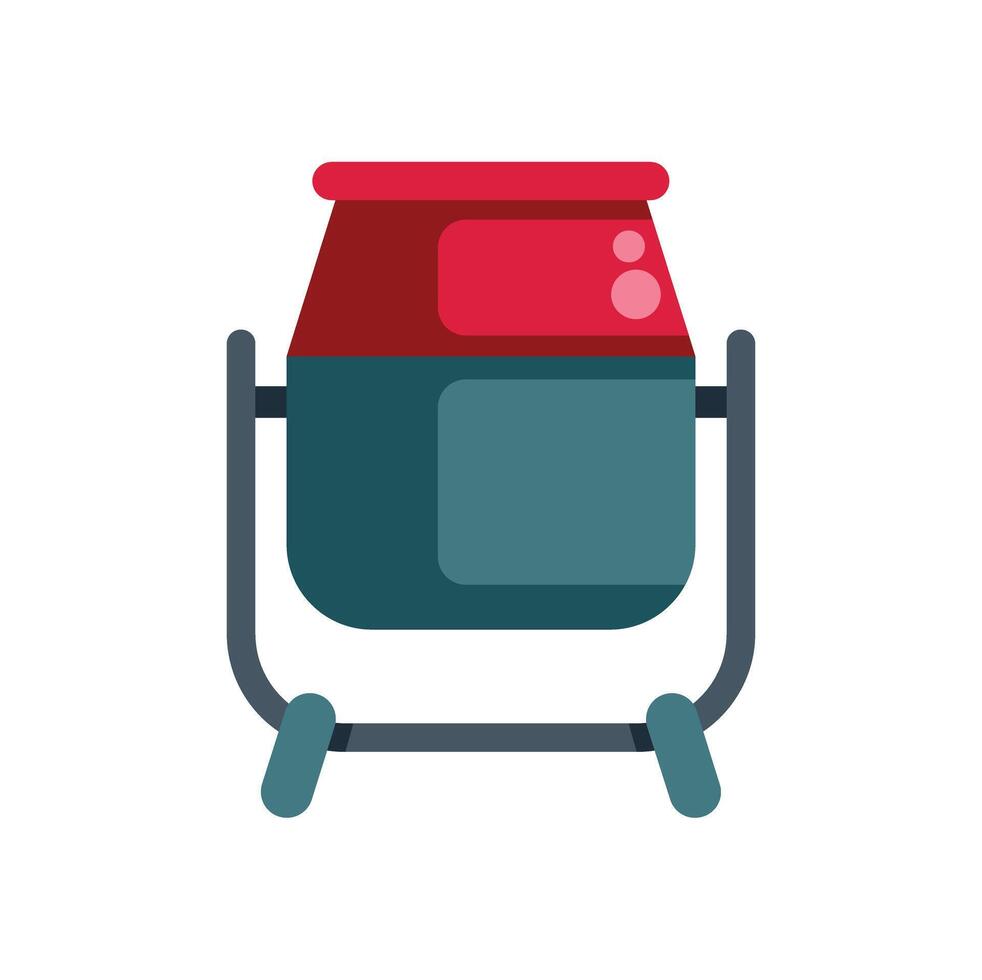 Concrete mixer preparing construction material for building project vector