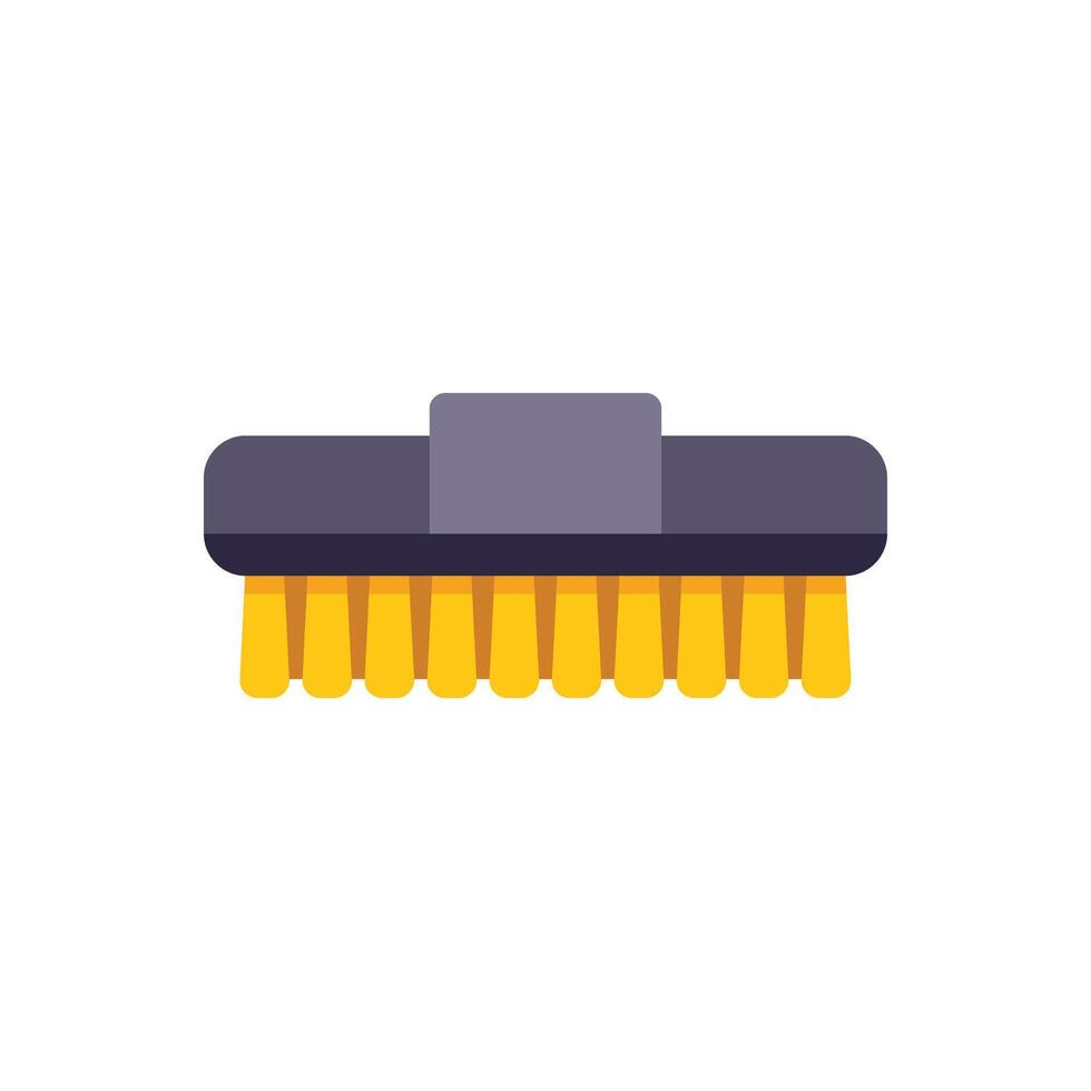 Cleaning brush with plastic handle for scrubbing and washing vector