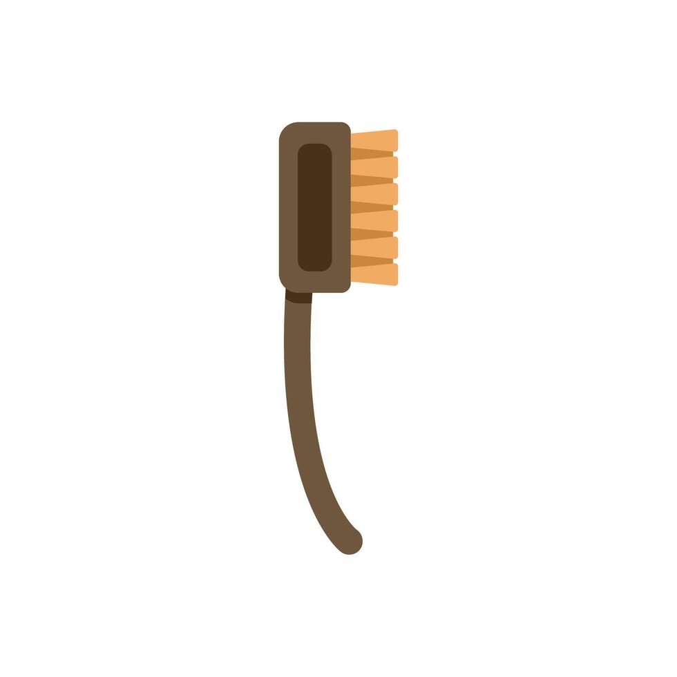 Small cleaning brush with brown handle for scrubbing vector