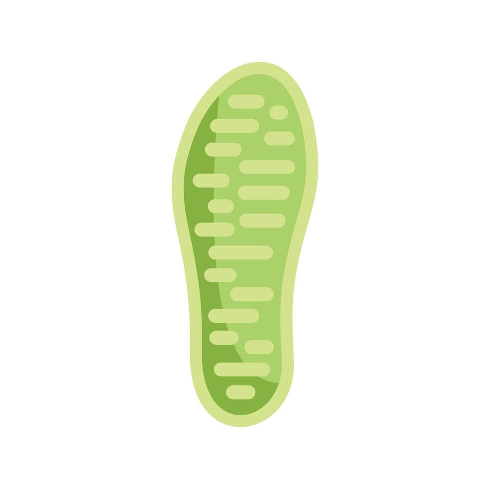 Green shoe sole imprint showing tread pattern for walking vector