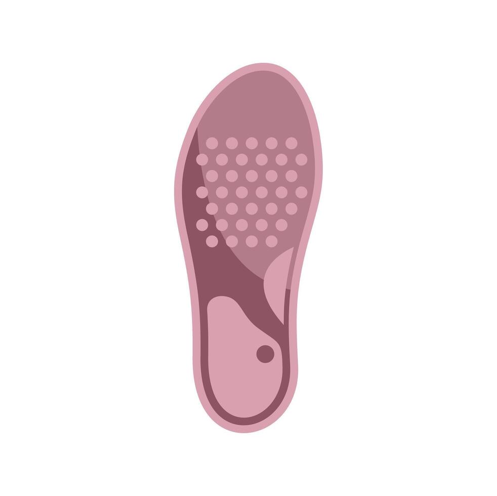 Pink orthopedic insole providing arch support for comfortable walking vector