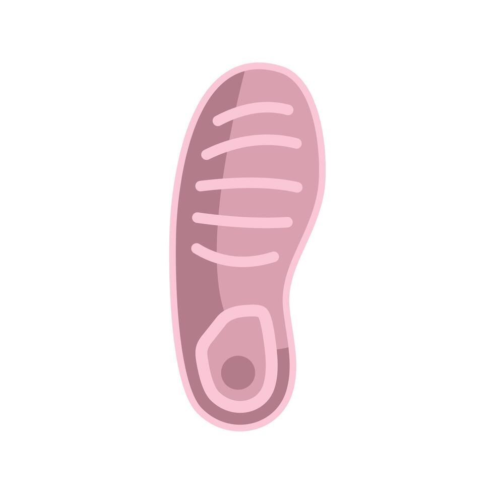 Pink shoe sole with relief lines showing walking direction vector