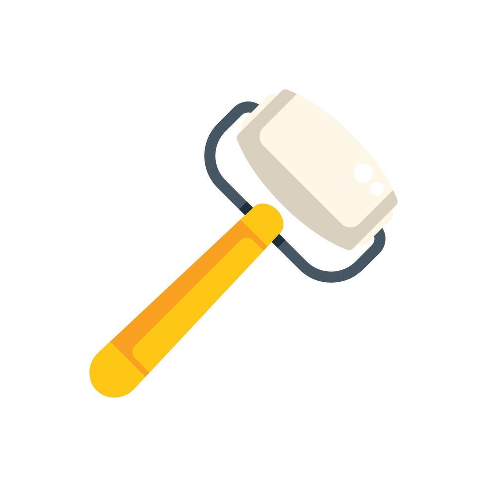 Small paint roller with yellow handle for painting walls vector