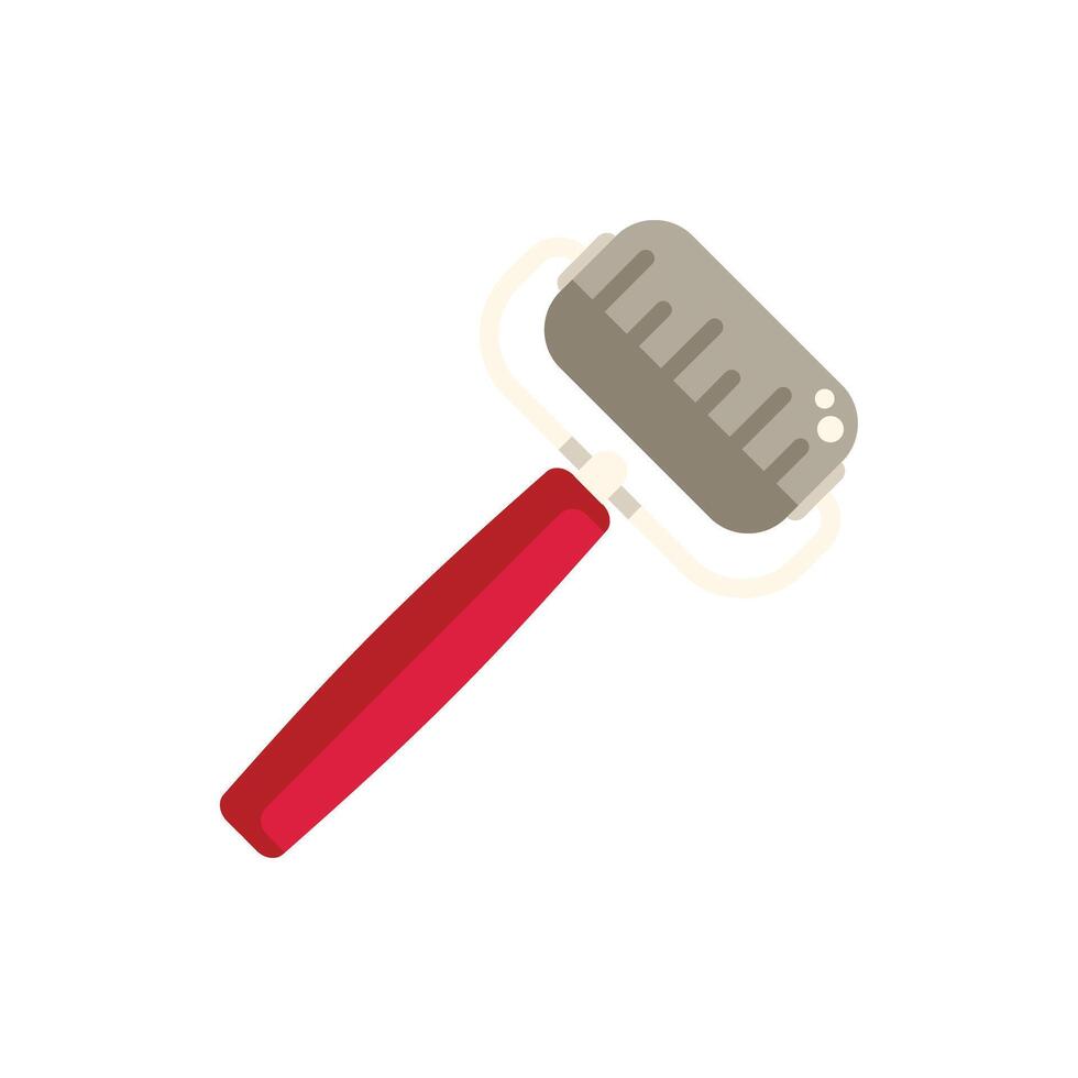 Lint roller removing dust and hair with red handle vector