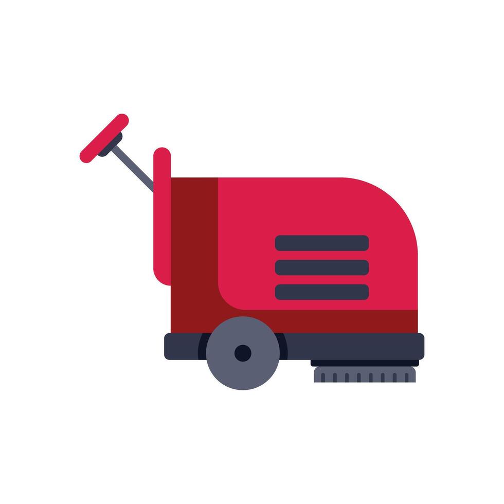 Professional cleaning machine scrubbing floor icon illustration vector