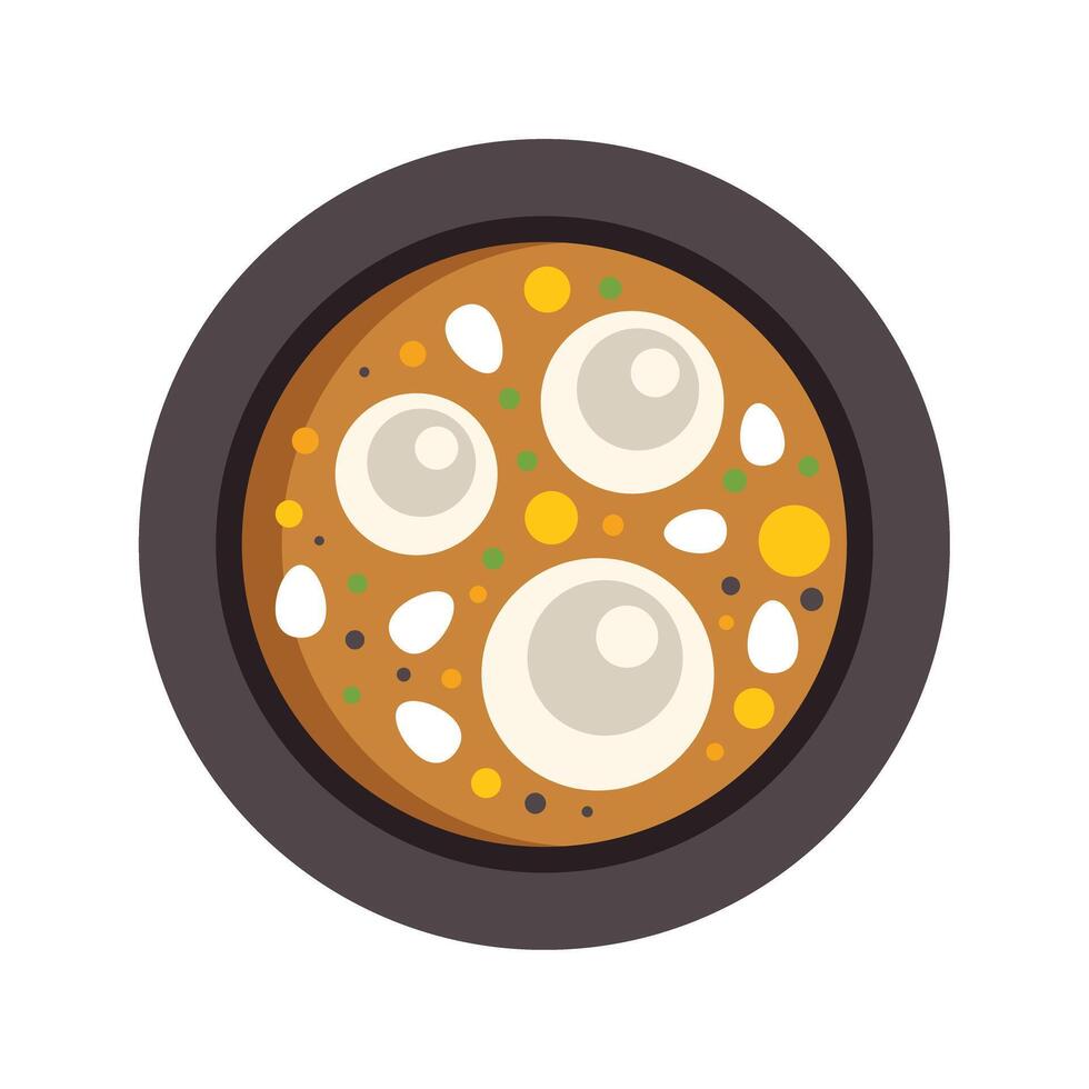 Delicious traditional three dumpling soup served in bowl vector