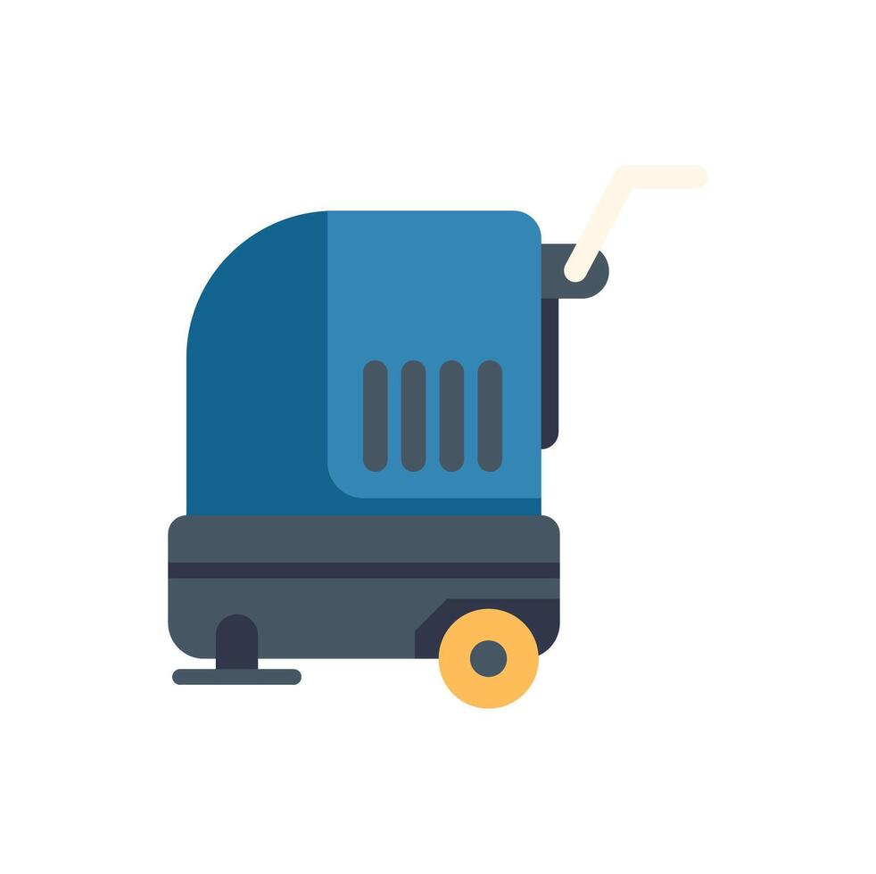 Professional cleaning equipment, blue floor scrubber machine for cleaning service vector