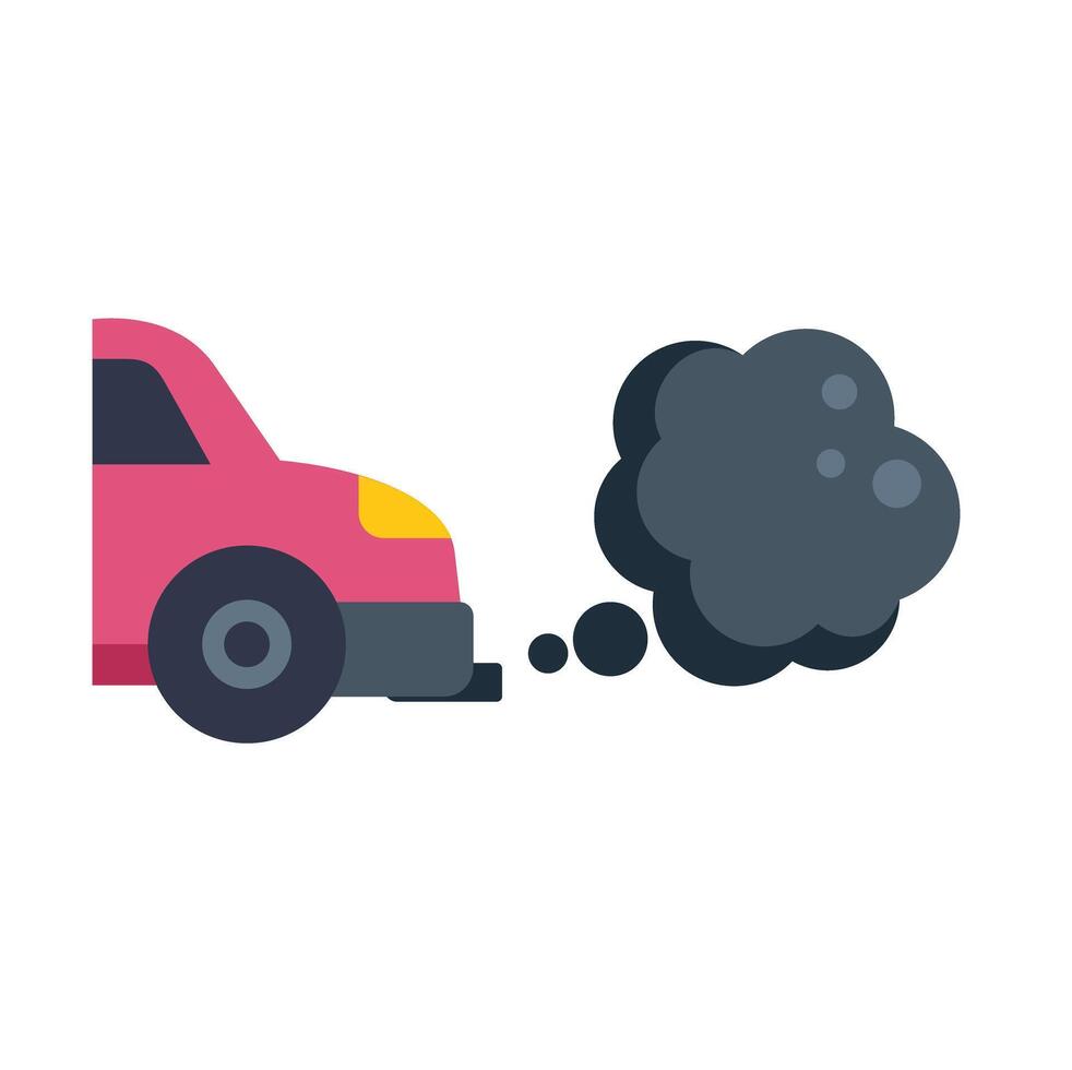 Pink car emitting black smoke from exhaust pipe 52622112 Vector Art at Vecteezy