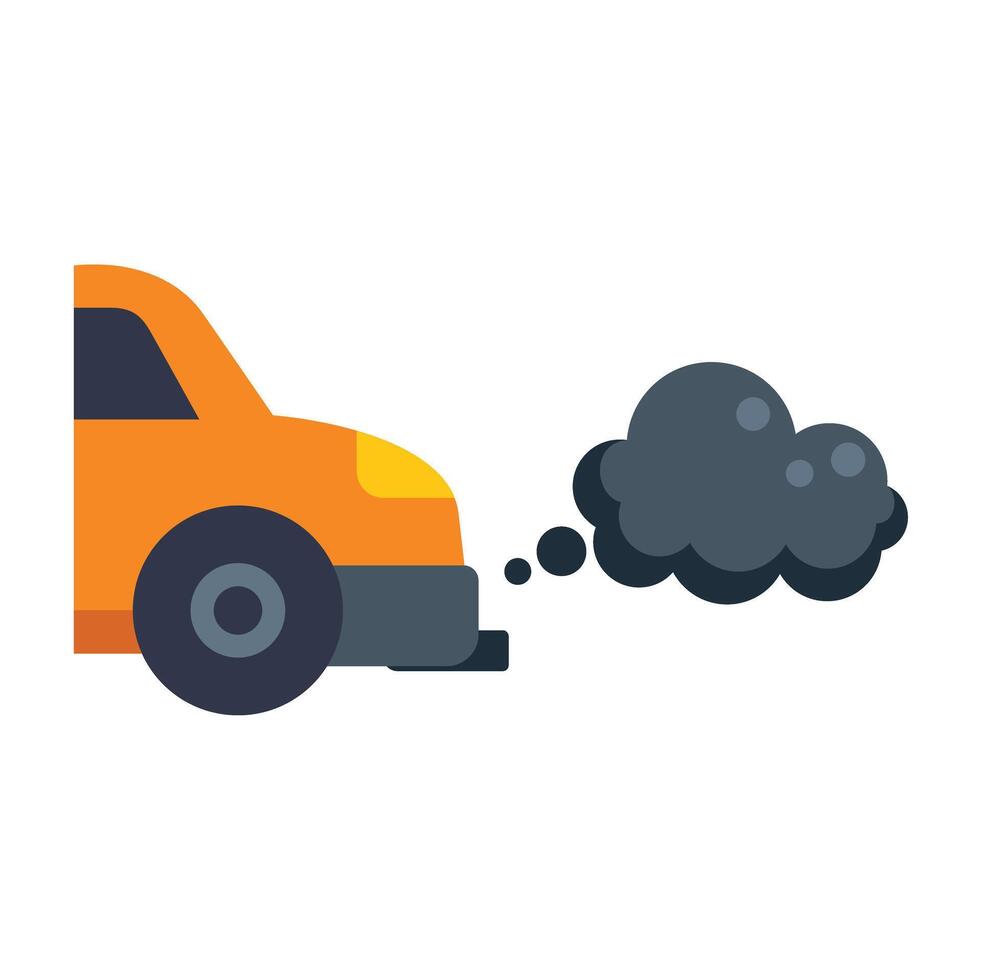 Orange car emitting black smoke from exhaust pipe 52622123 Vector Art at Vecteezy